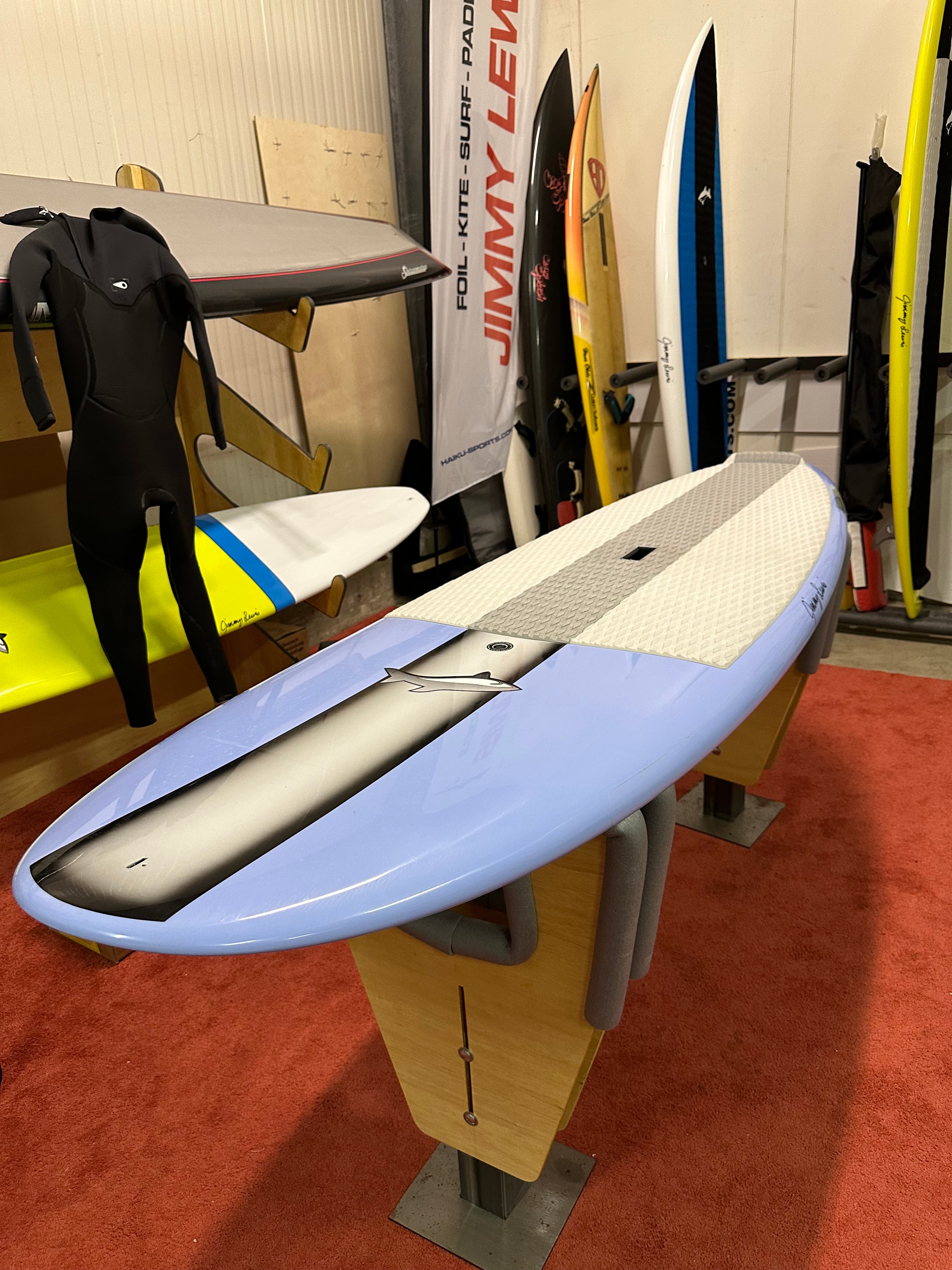 Jimmy Lewis boards in the HAIKU showroom