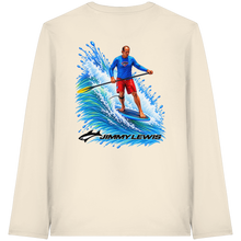 Load image into Gallery viewer, Jimmy Lewis Da Black'n Blue Noserider T-Shirt  - Organic Longsleeve T-Shirt
